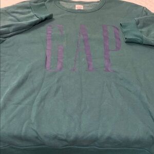 GAP Teal Crewneck with Purple Logo